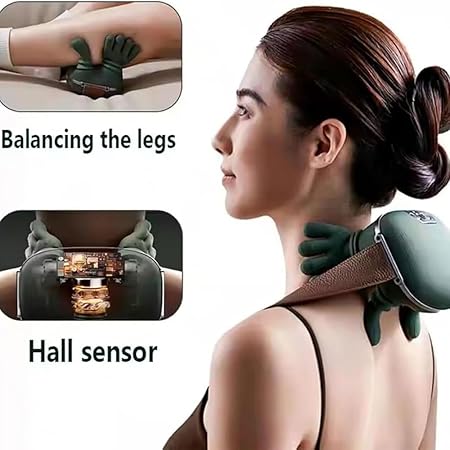 🔥 Heated 4D Shiatsu Massager | Wireless Neck & Back Relief | Simulated Human Hand Design 💆♂️