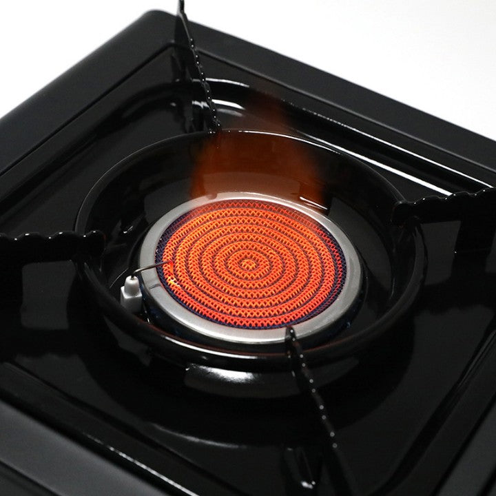 🔥 FlameGuard Pro Butane Stove | Portable Camping Cooker 🍳 | Adjustable Flame & Safety Lock | Black 🖤