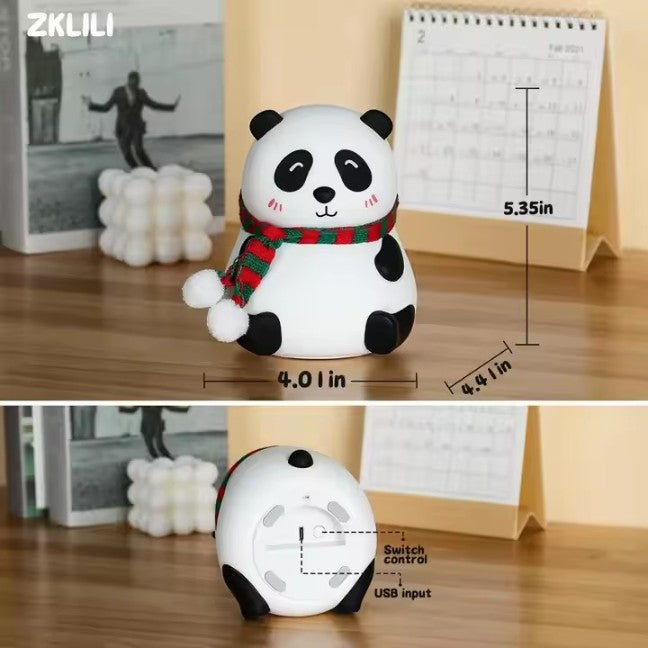 🐼 Cute Silicone Panda Night Light: 7-Color LED & Rechargeable! ✨