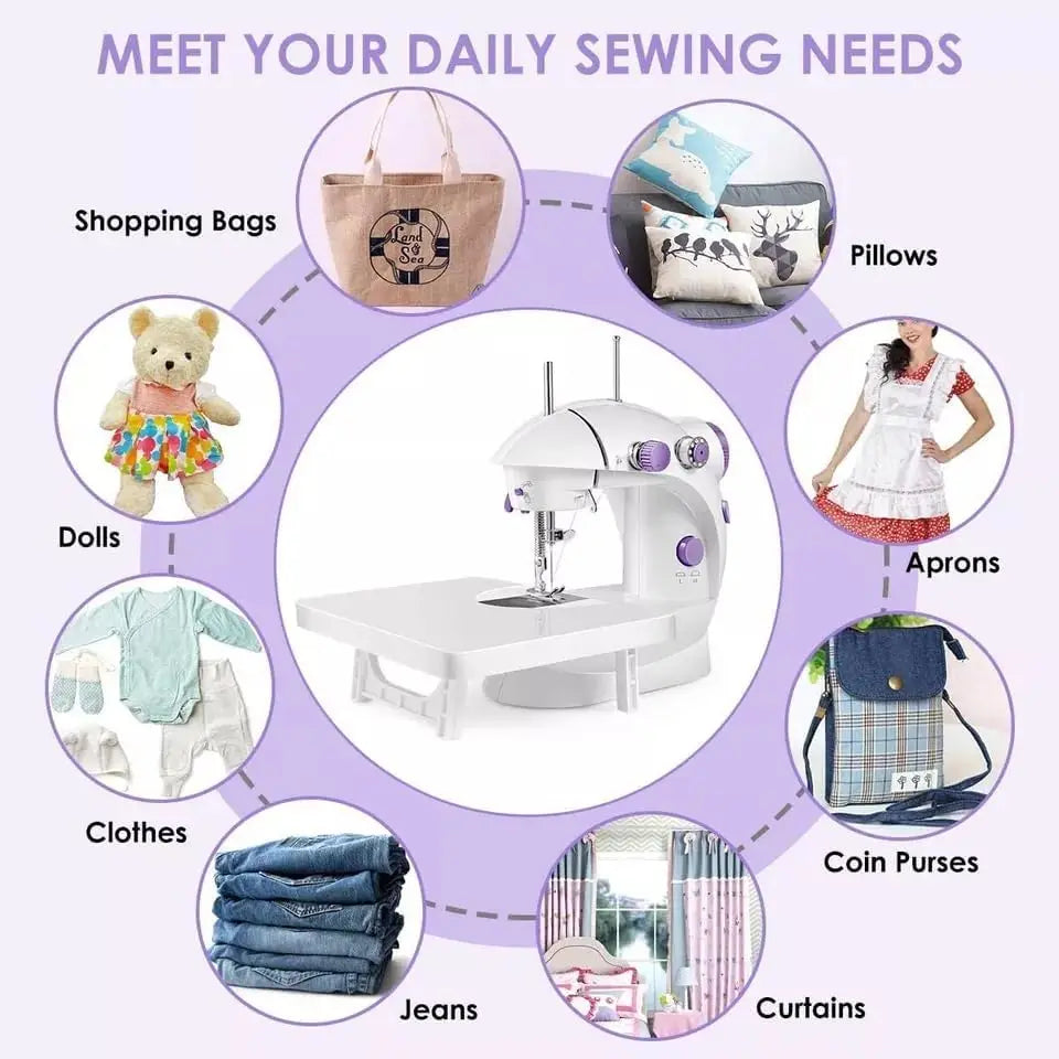 🧵 Portable Electric Sewing Machine | Mini Silai Machine with 12-Thread Kit & Foot Pedal ✨