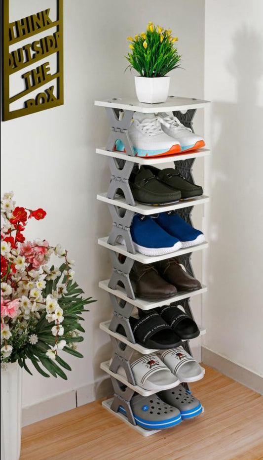 ✨ Multipurpose 6-Layer Plastic Rack | Adjustable & Foldable Organizer for Kitchen, Clothes & Shoes 🏠