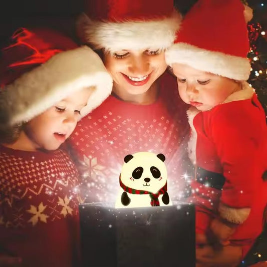 🐼 Cute Silicone Panda Night Light: 7-Color LED & Rechargeable! ✨