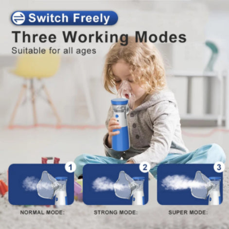 Portable Mesh Nebulizer: Mini Handheld Vaporizer for Kids & Adults (Blue) 🌬️