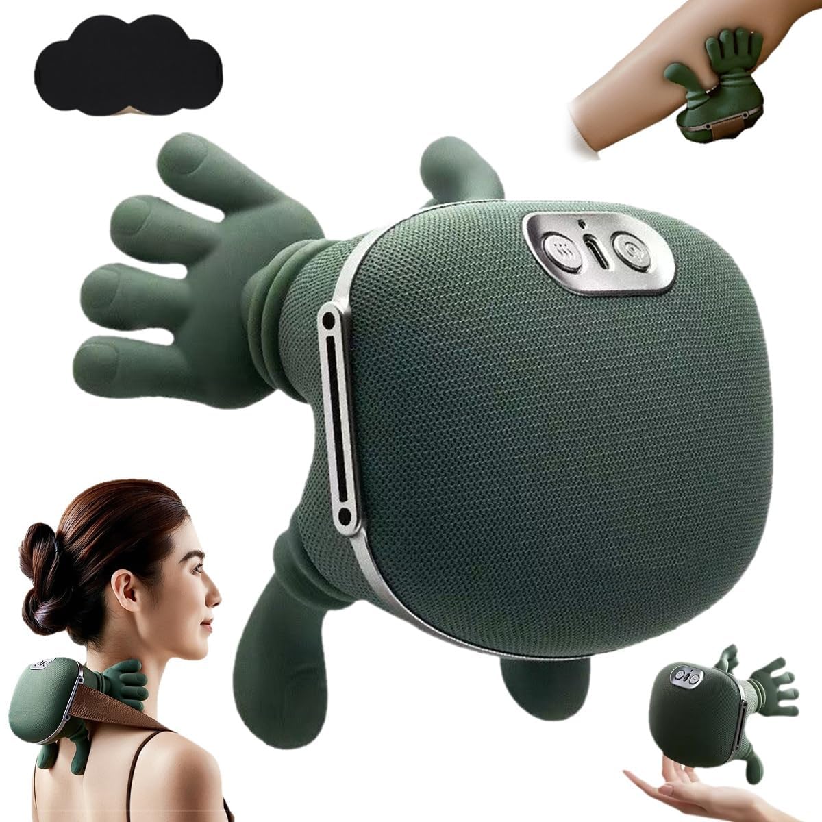 🔥 Heated 4D Shiatsu Massager | Wireless Neck & Back Relief | Simulated Human Hand Design 💆‍♂️