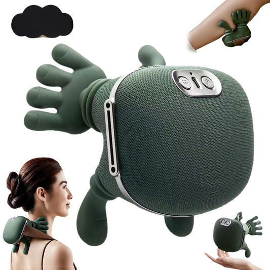 🔥 Heated 4D Shiatsu Massager | Wireless Neck & Back Relief | Simulated Human Hand Design 💆‍♂️
