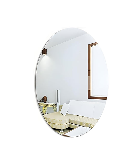 ✨ Oval Adhesive Mirror Sticker | HD Acrylic Wall Mirror for Bathroom, Bedroom & Basin 🏠