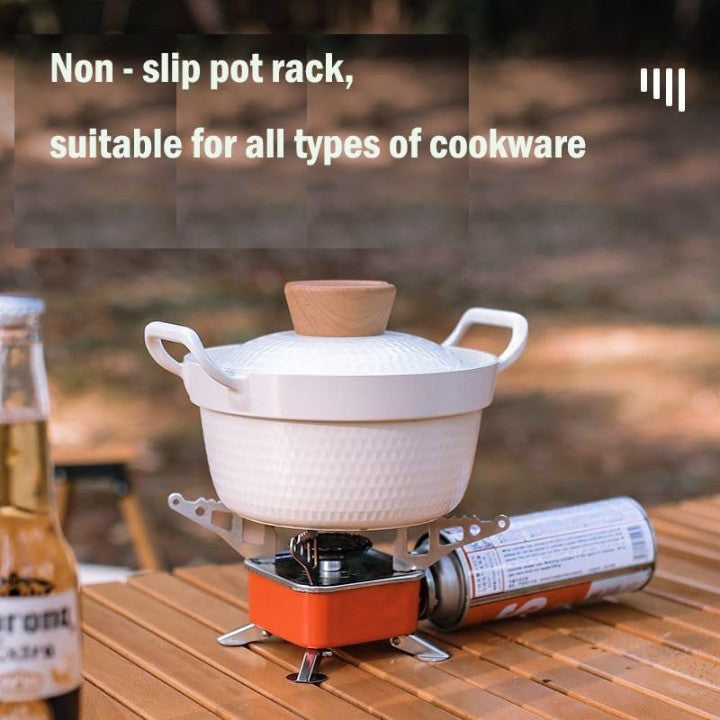 🔥 3-in-1 Camping Stove Kit | Foldable Gas Burner + 2 Butane Refill Canisters ⛽ | Portable & Lightweight for Hiking 🏕️
