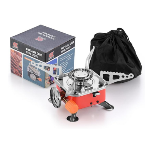 🔥 3-in-1 Camping Stove Kit | Foldable Gas Burner + 2 Butane Refill Canisters ⛽ | Portable & Lightweight for Hiking 🏕️