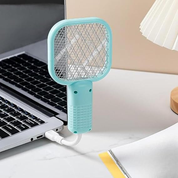 🏕️ Portable Mosquito Killer Racket ⚡ USB Rechargeable Electric Fly Swatter — Ideal for Camping & Travel 🦟