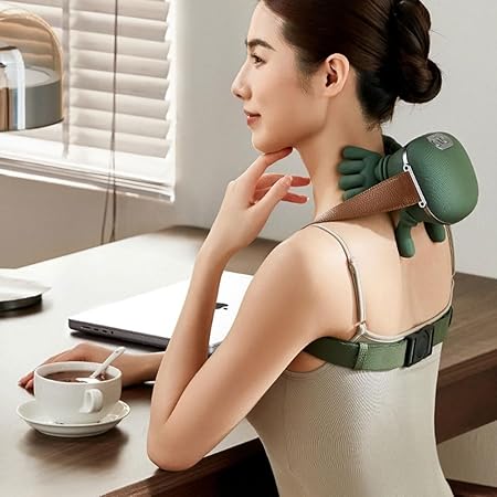 🔥 Heated 4D Shiatsu Massager | Wireless Neck & Back Relief | Simulated Human Hand Design 💆‍♂️