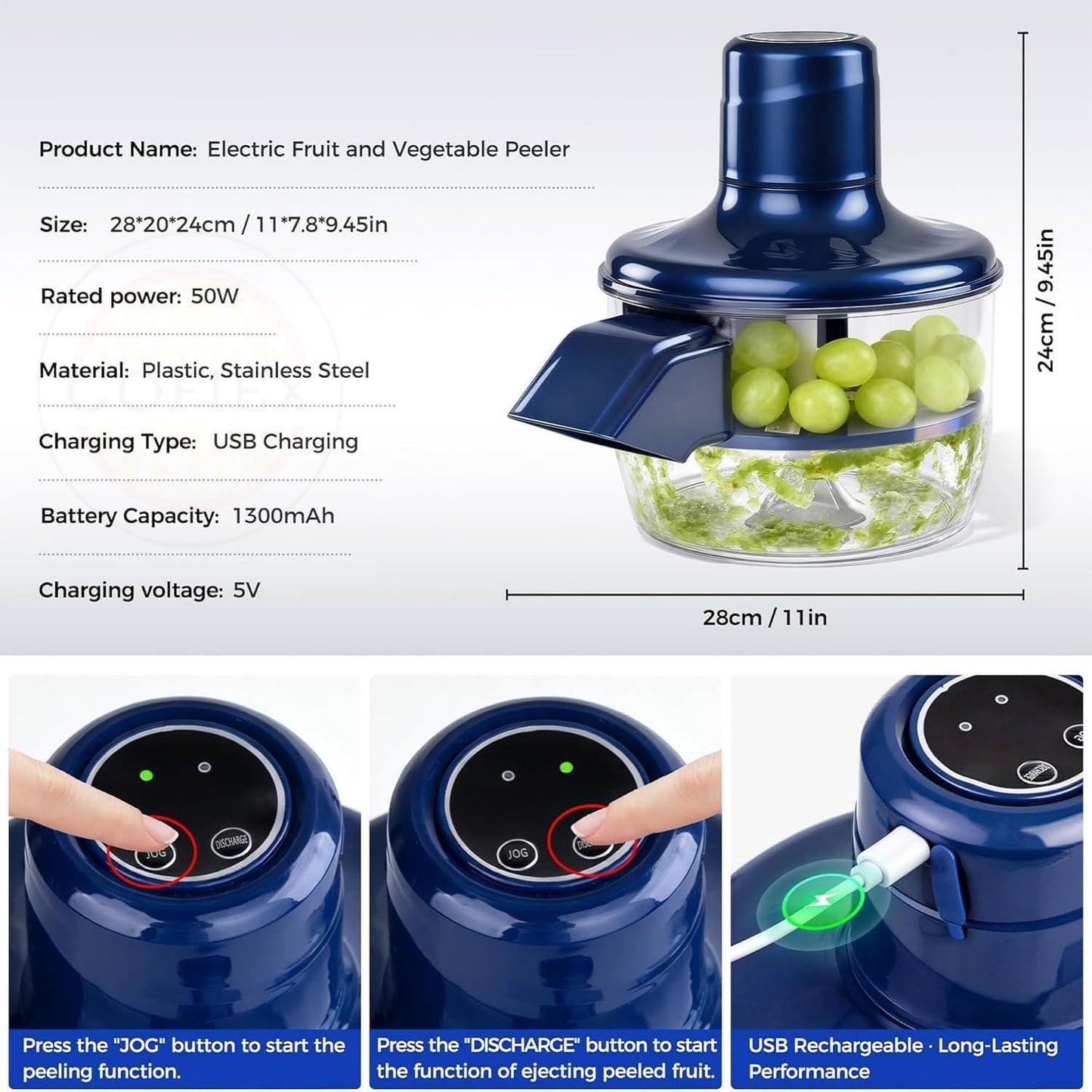 Rechargeable Electric Fruit Vegetable Peeler