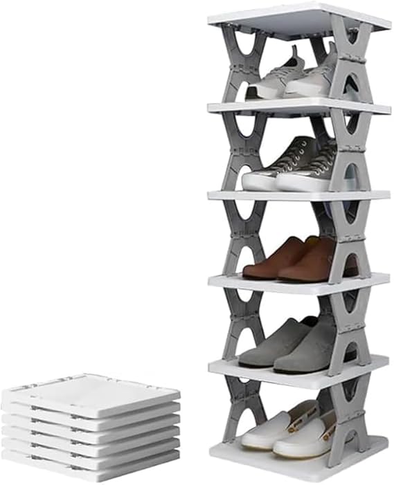 ✨ Multipurpose 6-Layer Plastic Rack | Adjustable & Foldable Organizer for Kitchen, Clothes & Shoes 🏠