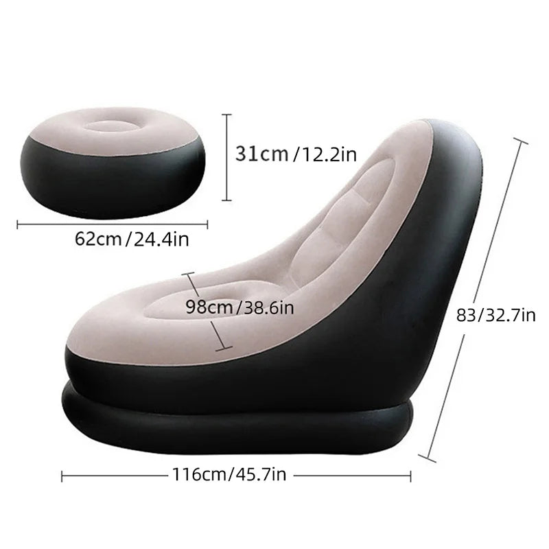 🛋️ Inflatable Air Sofa with Electric Pump | Ultra-Comfortable Blow Up Couch for Living Room &amp; Outdoor ✨