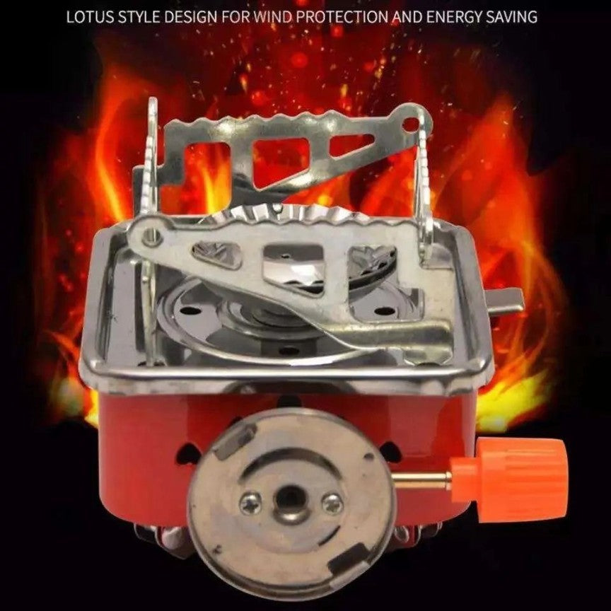 🔥 3-in-1 Camping Stove Kit | Foldable Gas Burner + 2 Butane Refill Canisters ⛽ | Portable & Lightweight for Hiking 🏕️