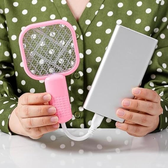 🏕️ Portable Mosquito Killer Racket ⚡ USB Rechargeable Electric Fly Swatter — Ideal for Camping & Travel 🦟