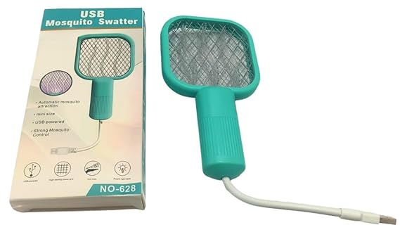 🏕️ Portable Mosquito Killer Racket ⚡ USB Rechargeable Electric Fly Swatter — Ideal for Camping & Travel 🦟
