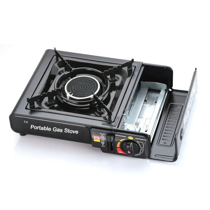 🔥 FlameGuard Pro Butane Stove | Portable Camping Cooker 🍳 | Adjustable Flame & Safety Lock | Black 🖤