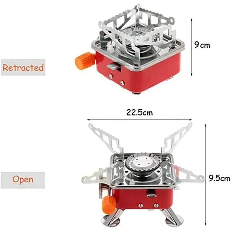 🔥 3-in-1 Camping Stove Kit | Foldable Gas Burner + 2 Butane Refill Canisters ⛽ | Portable & Lightweight for Hiking 🏕️