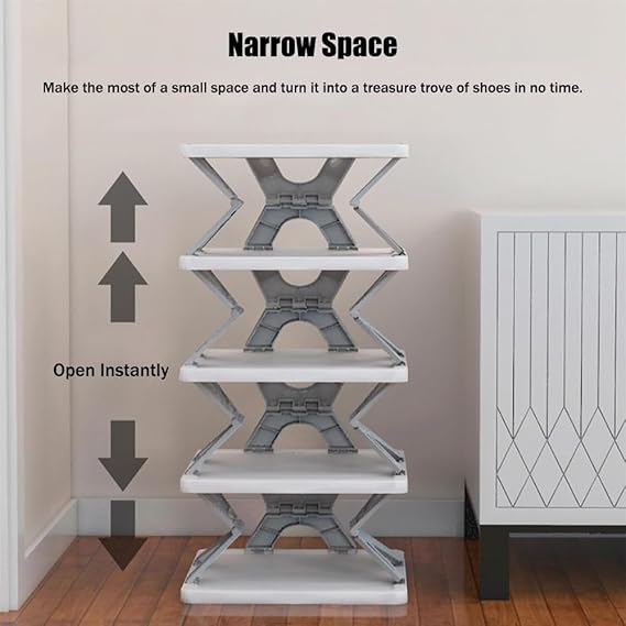 ✨ Multipurpose 6-Layer Plastic Rack | Adjustable & Foldable Organizer for Kitchen, Clothes & Shoes 🏠