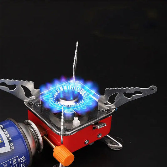 🔥 3-in-1 Camping Stove Kit | Foldable Gas Burner + 2 Butane Refill Canisters ⛽ | Portable & Lightweight for Hiking 🏕️