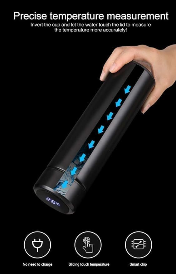 Smart LED Temperature Display Vacuum Flask 🌡️ | 500ml Stainless Steel Water Bottle 💧 | Leakproof & Insulated for Gym, Travel & Sports 🚀
