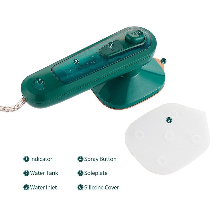 ✨ 2-in-1 Mini Portable Steam Iron | Dry & Wet Handheld Steamer for Travel & Home 🟢