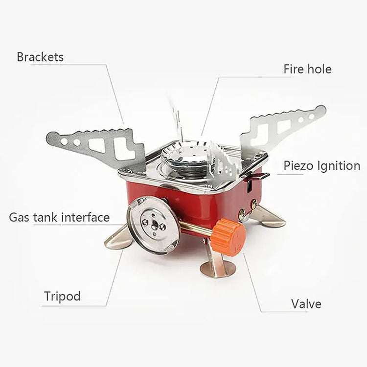 🔥 3-in-1 Camping Stove Kit | Foldable Gas Burner + 2 Butane Refill Canisters ⛽ | Portable & Lightweight for Hiking 🏕️