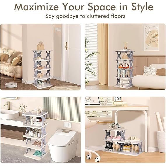 ✨ Multipurpose 6-Layer Plastic Rack | Adjustable & Foldable Organizer for Kitchen, Clothes & Shoes 🏠