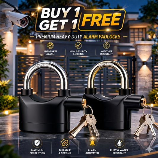 Buy 1 Get 1 FREE: Heavy-Duty Alarm Padlock Combo! 🔐🚨